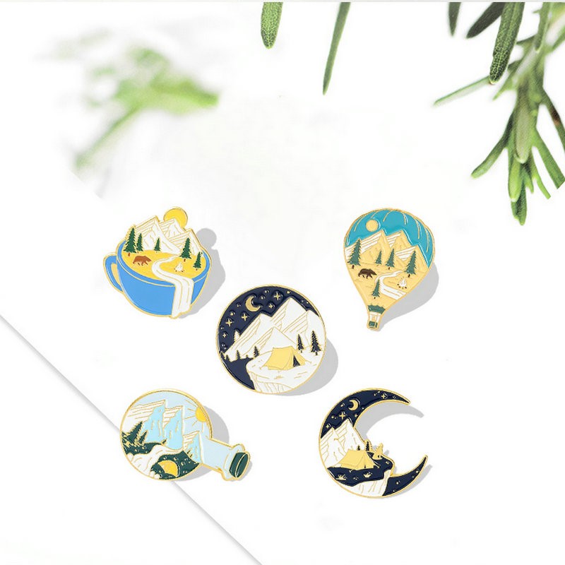 Kids Outdoor Adventure - Alfinetes esmaltados de aventura de acampamento,