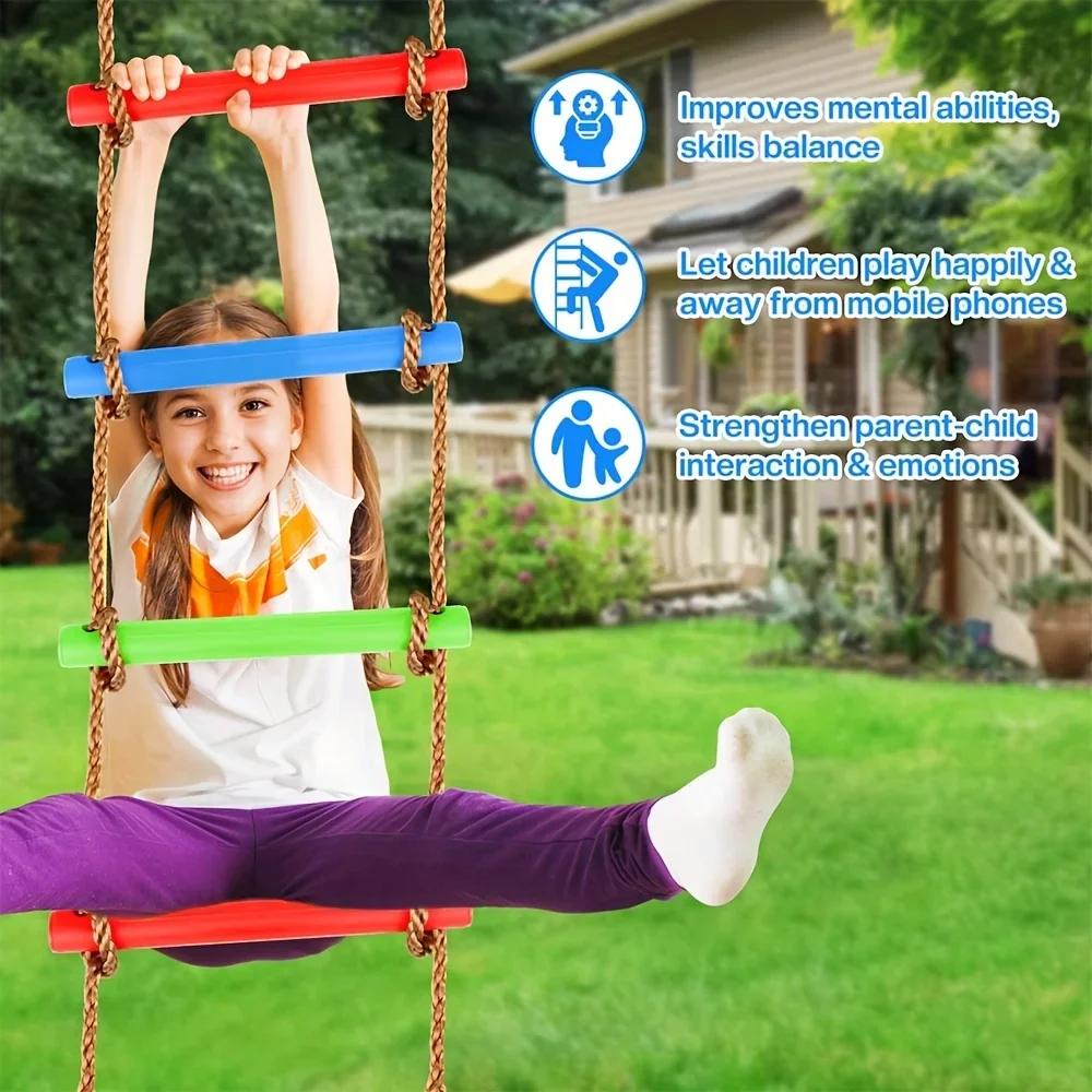 Kids Outdoor Swing - Escada de Escalada Colorida para Crianças
