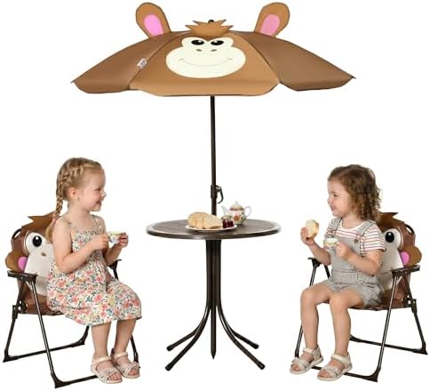Kids Outdoor Umbrella Chair - Conjunto de Mesa e Cadeiras para