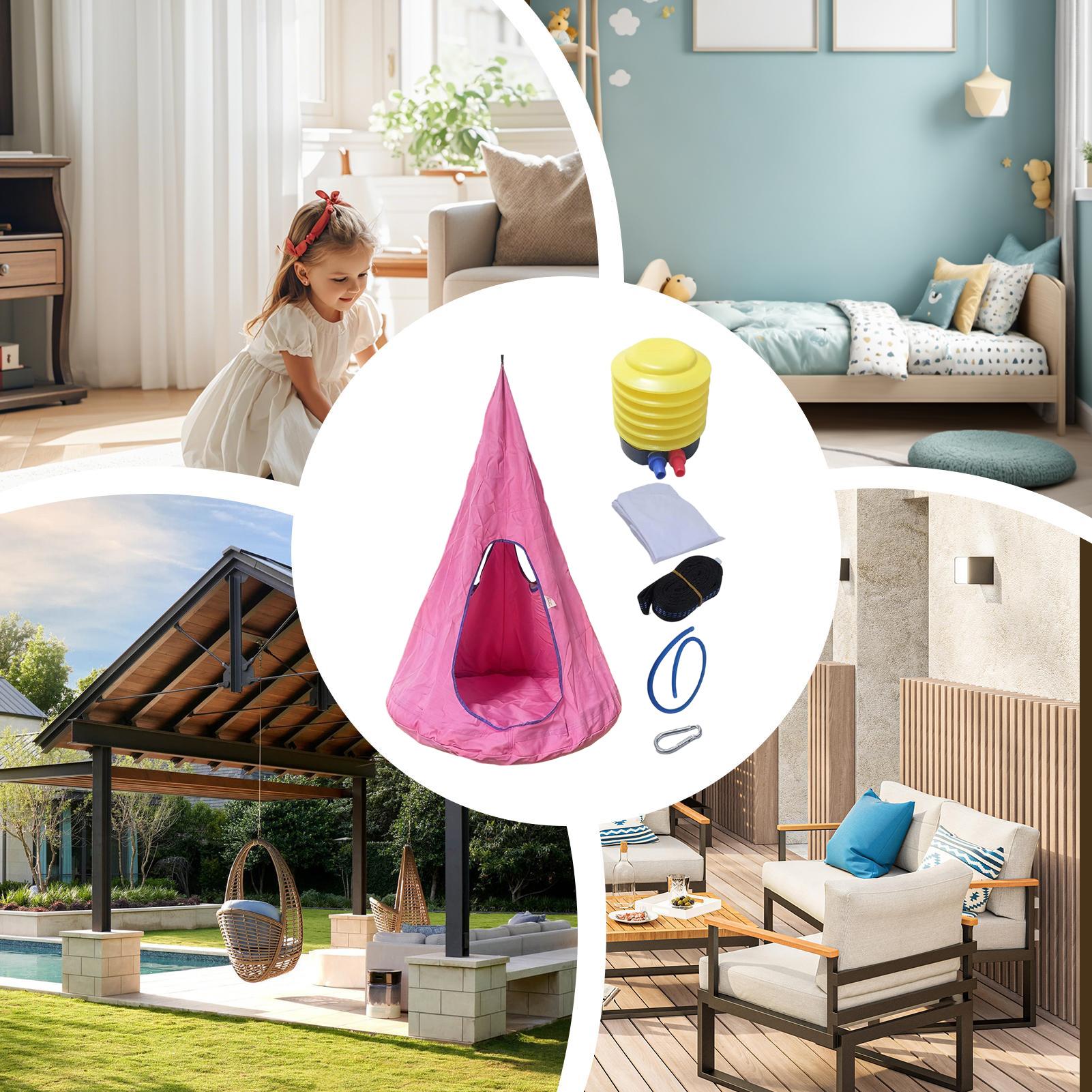 Kids Outdoor Nest Swing - Crianças pod balanço assento com almofada