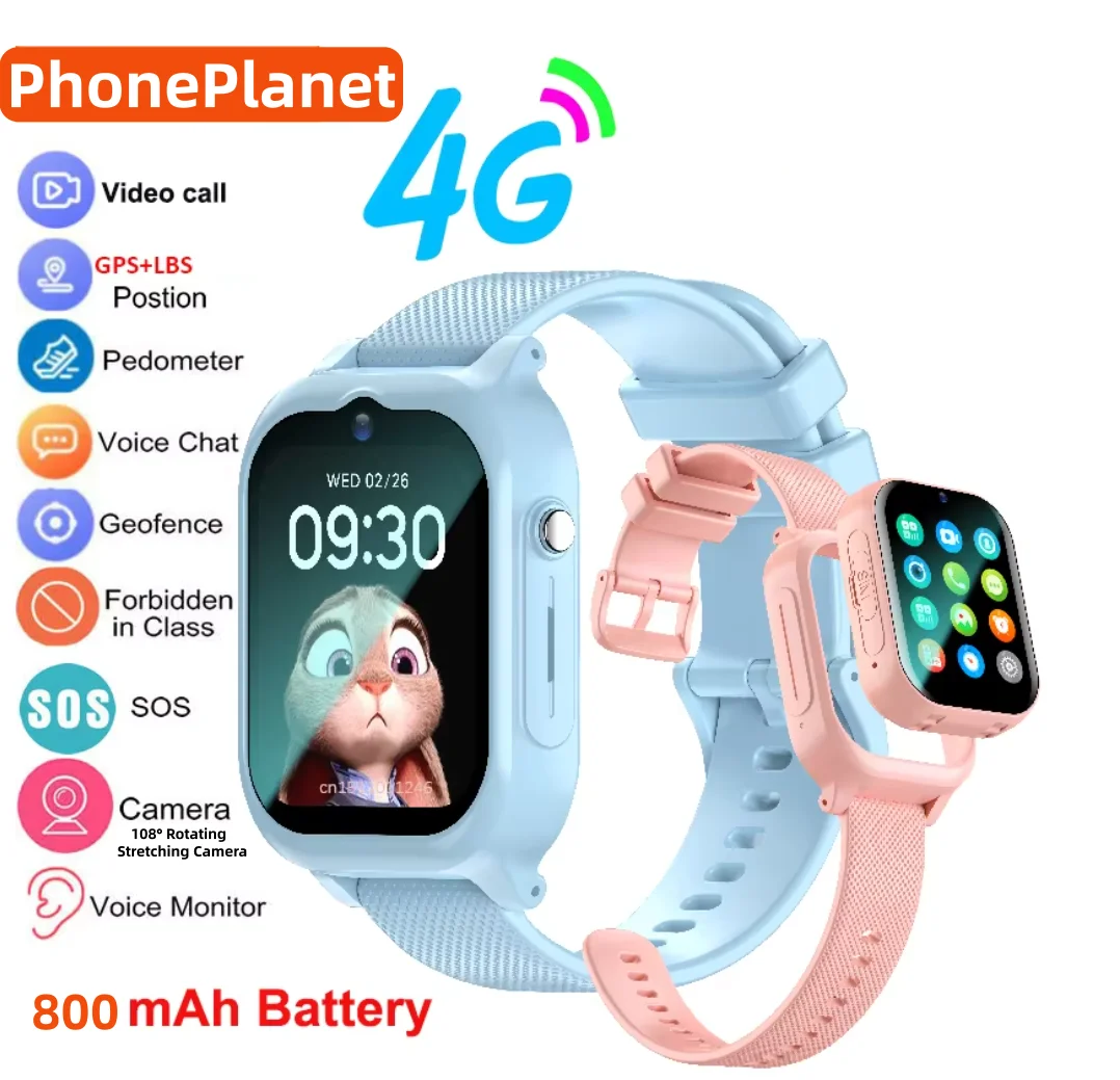 Kids Outdoor Videos - Relógio Inteligente Infantil 4G com GPS,
