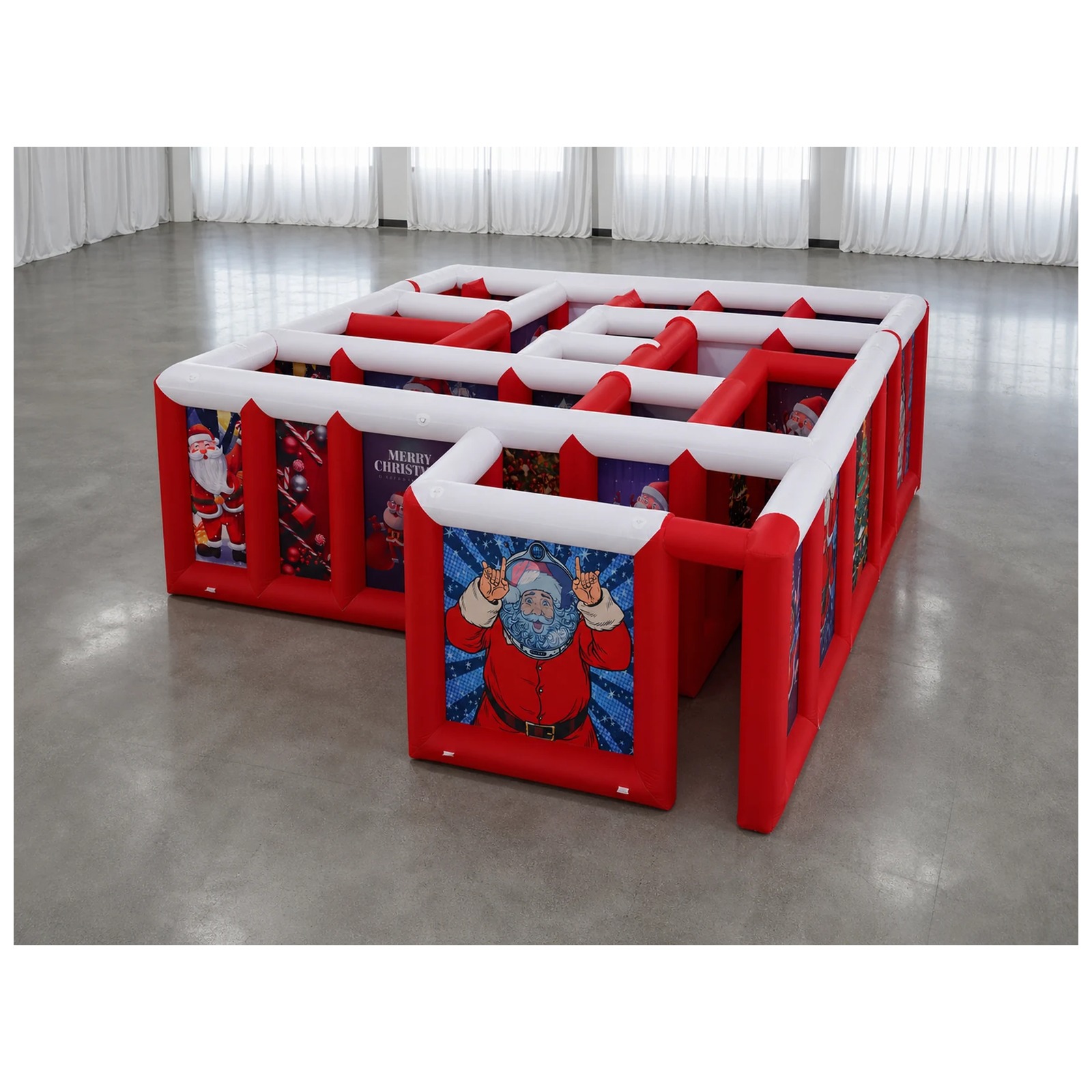 Kids Outdoor Fun - Labirinto Inflável Grande Vermelho e Branco