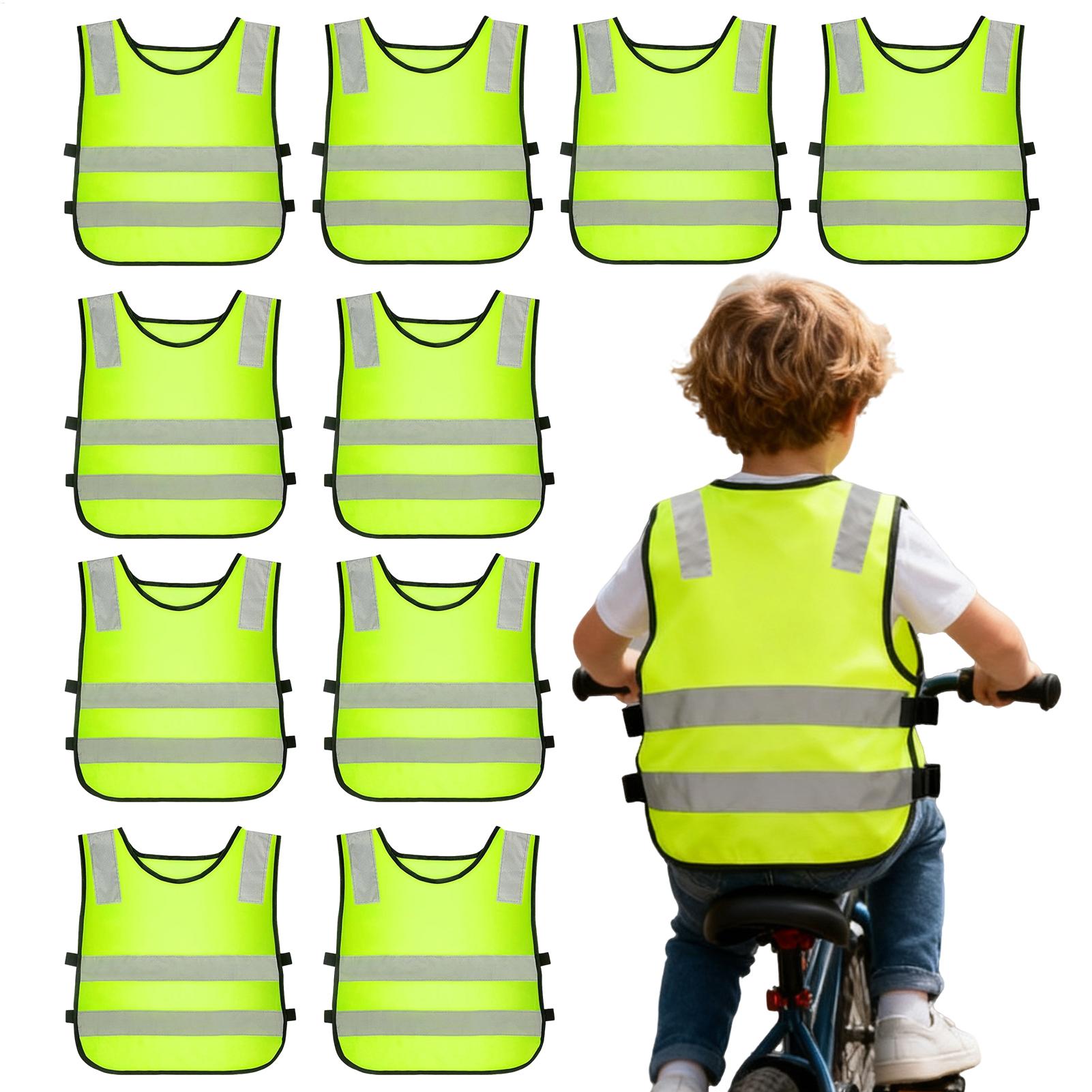 Kids Outdoor Vest - Colete reflexivo infantil, 10 peças, roupas