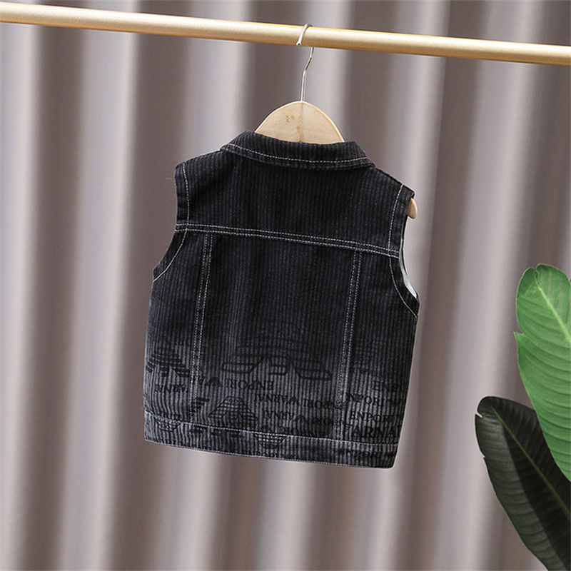 Menino preto denim colete prim - Kids Outdoor Vest avaliação e preço