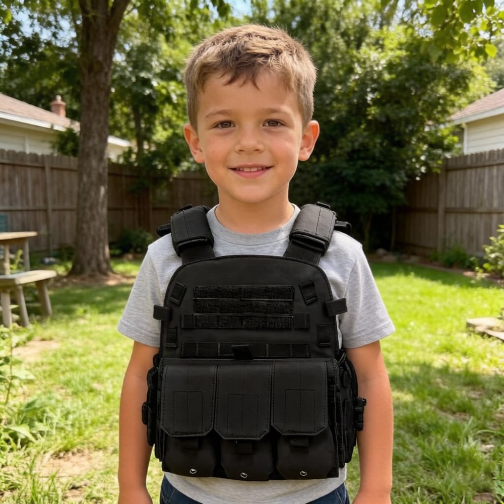 Colete infantil para airsoft e - Kids Outdoor Vest avaliação e preço
