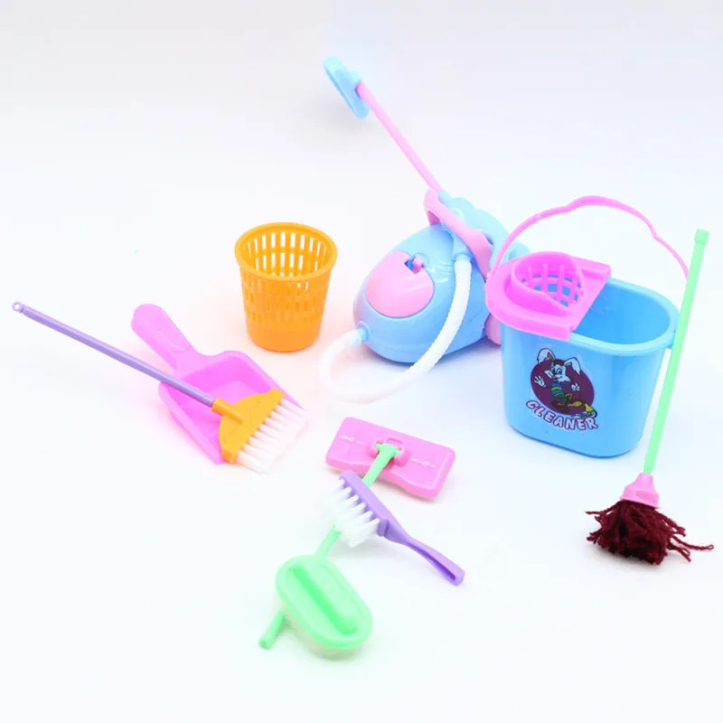 9 pçs casa de boneca em miniat - Kids Outdoor Broom avaliação e preço