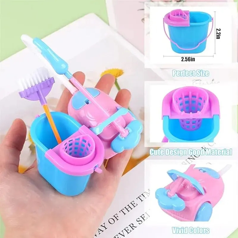 9 pçs casa de boneca em miniat - Kids Outdoor Broom avaliação e preço
