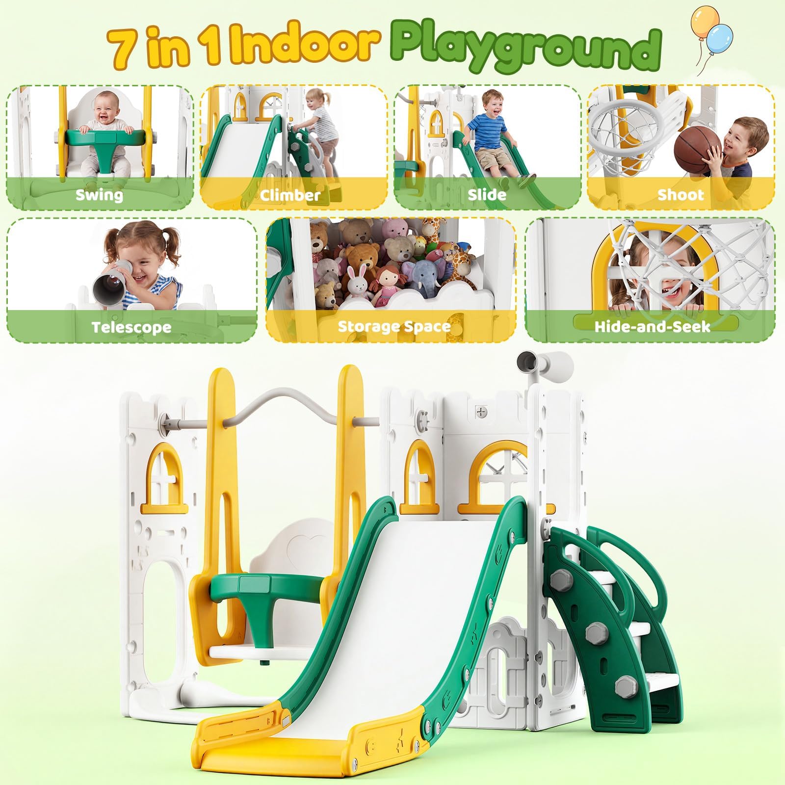 Conjunto de Escorregador e Bal - Kids Outdoor Swing And Slide avaliação e preço