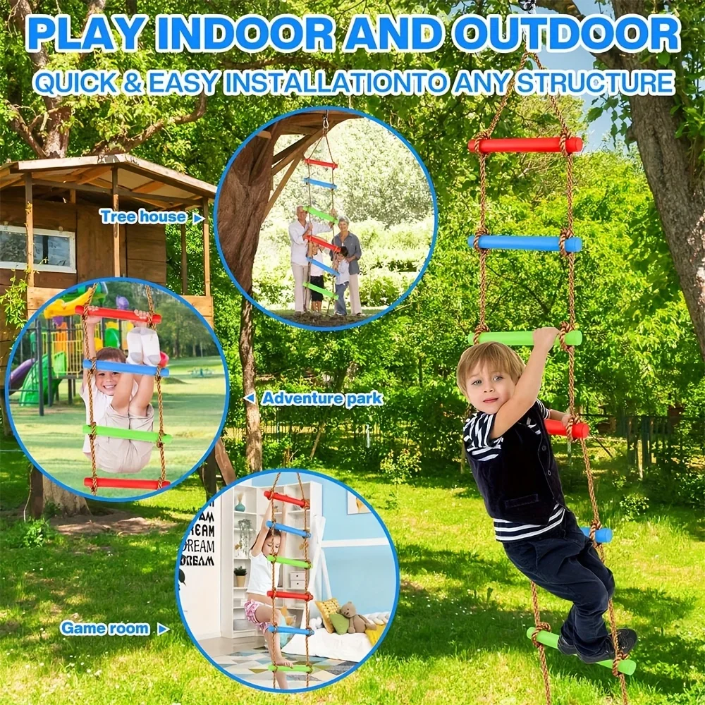Escada de Escalada Colorida pa - Kids Outdoor Swing avaliação e preço