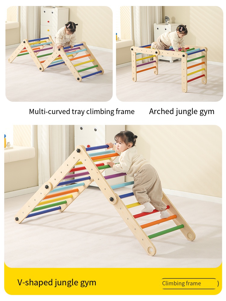 Conjunto de 3 Estruturas de Es - Kids Outdoor Wooden Climbing Frame avaliação e preço