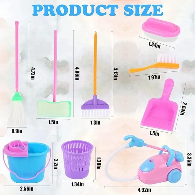 9 peças mini conjunto de brinq - Kids Outdoor Broom avaliação e preço
