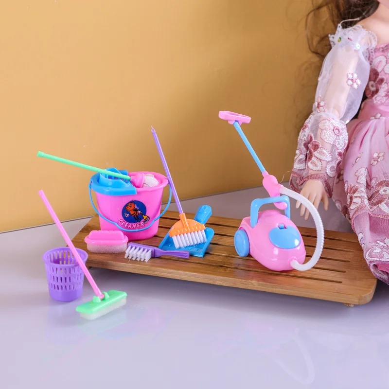 9 peças mini conjunto de brinq - Kids Outdoor Broom avaliação e preço