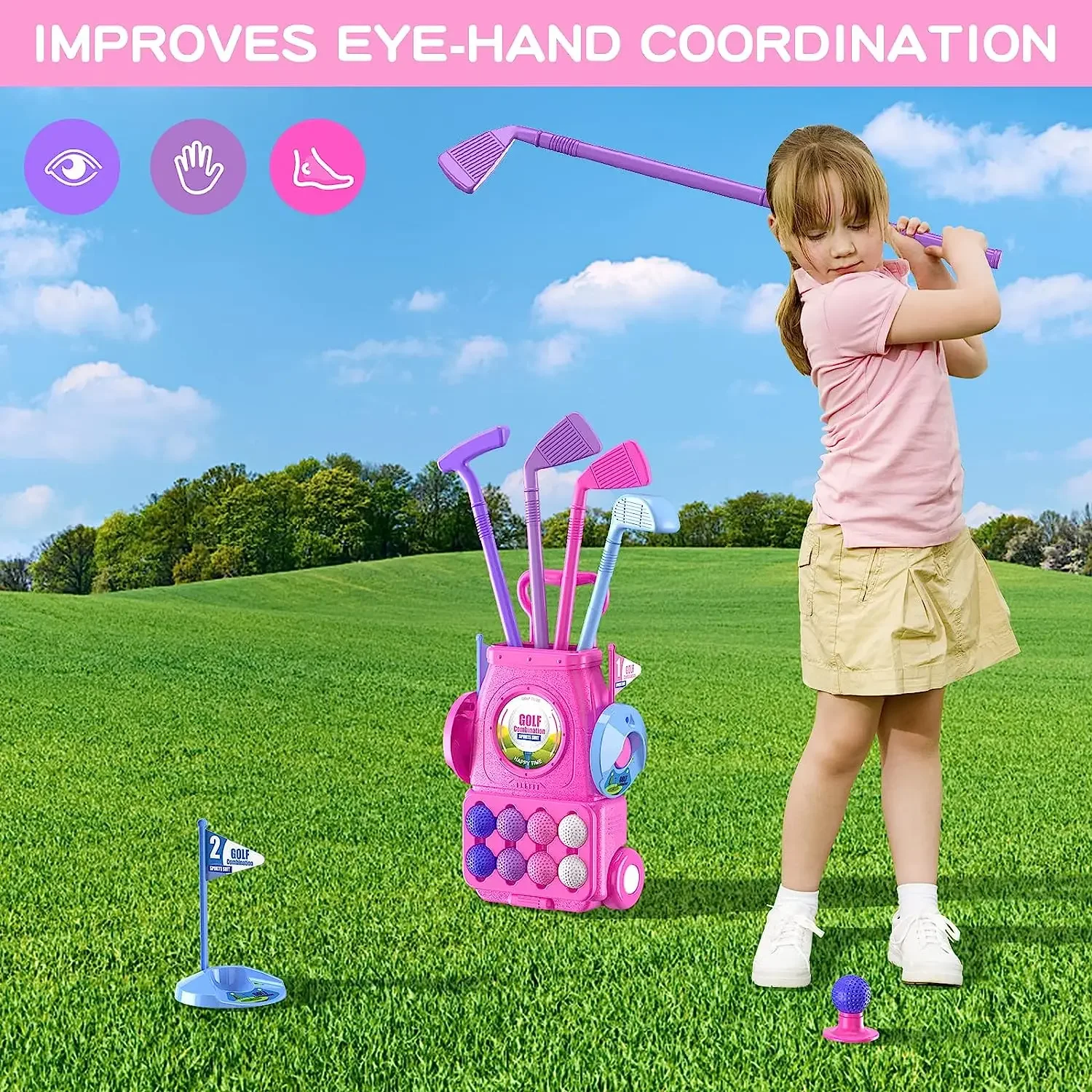 Conjunto de clube de golfe inf - Kids Indoor Outdoor Cart avaliação e preço