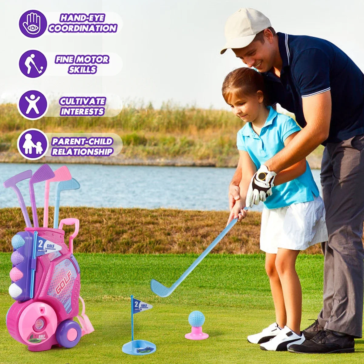 Conjunto de Golfe Infantil MQU - Kids Indoor Outdoor Cart avaliação e preço